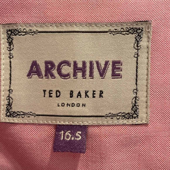Ted Baker Archive Egyptian Cotton Button Down Pink Plaid Flip Cuff Shirt 16.5 - Picture 3 of 10